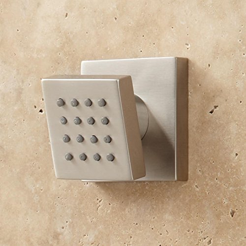 Signature Hardware 350716 Square Swivel Body Spray in Chrome - Adjustable Shower Head for Modern Bathroom Renovation & Spa-Like Experience