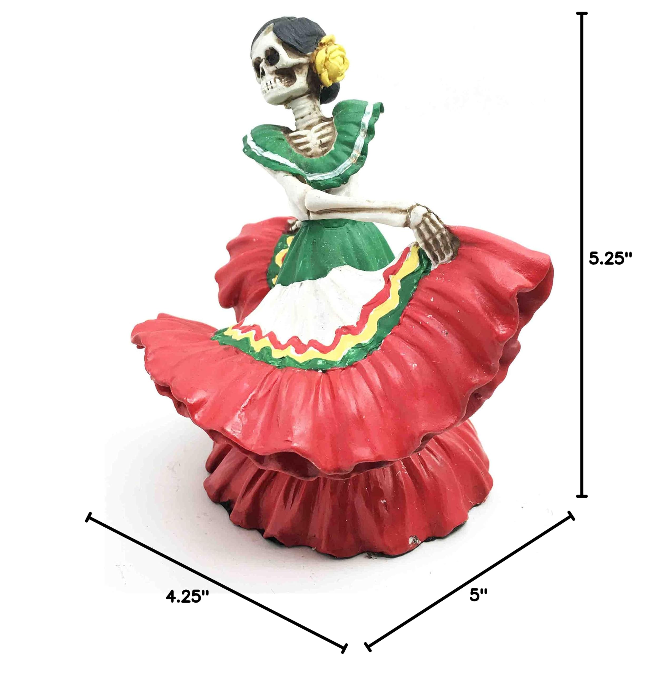 Day of The Dead Sugar Skull Dancer Figurine - Mexican Decor & Gift for Home