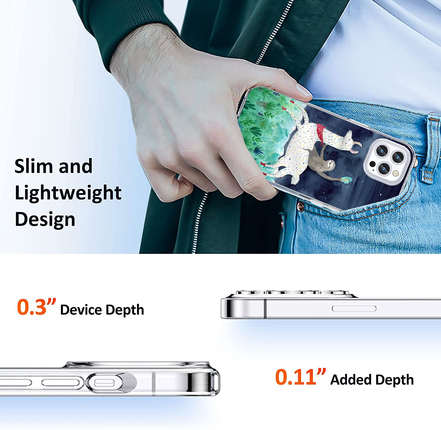Funny Sloth & Cute Alpaca Clear TPU Case for iPhone 11 - Shockproof Slim Soft Protective Cover Compatible with iPhone 11 - Perfect Gift for Women & Men - Ideal for Daily Use, Travel, and Outdoor Activities
