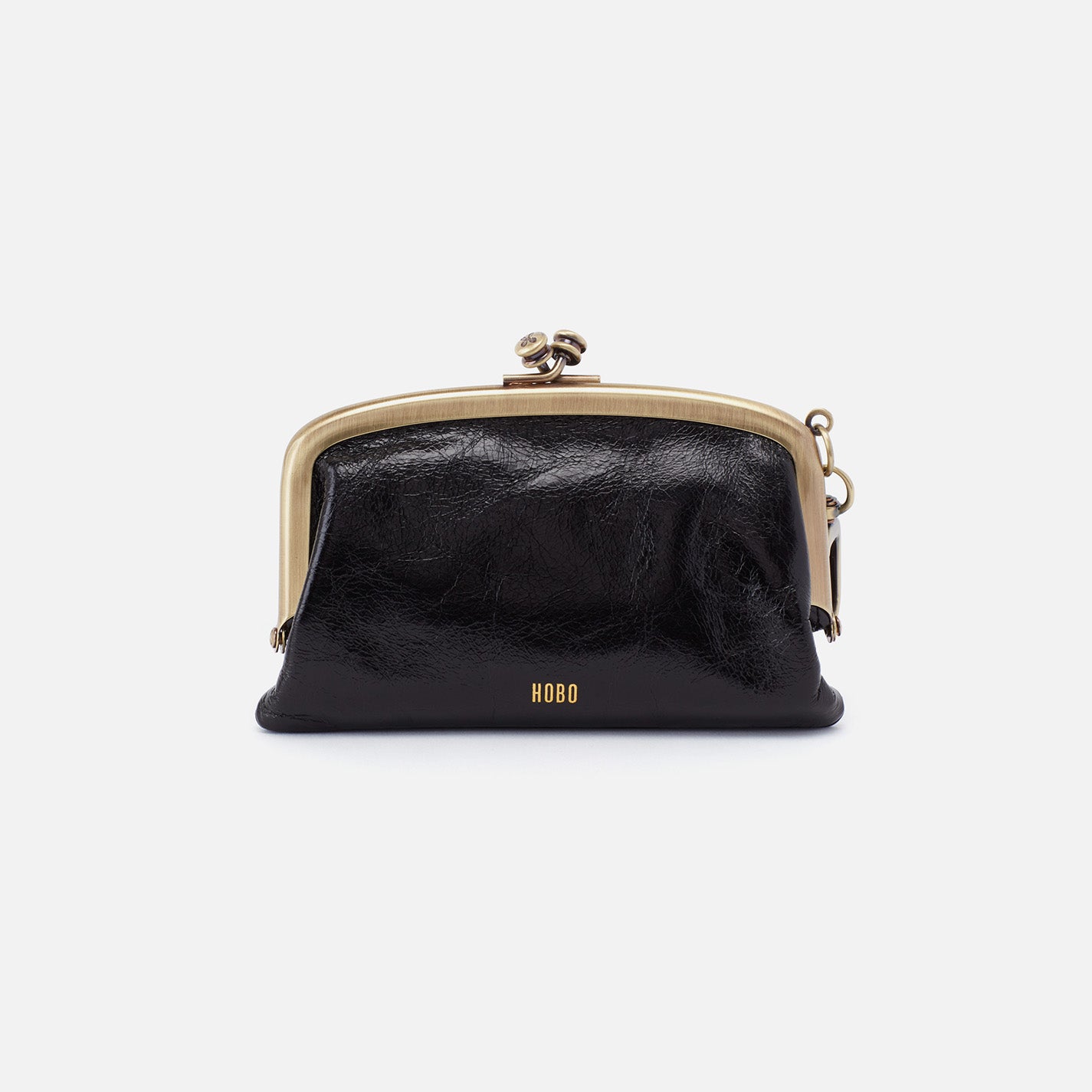 Premium Polished Leather Cheer Frame Pouch - Black | Stylish Organizer for Credit Cards, Cash & Essentials | Perfect for Everyday Use, Travel & Gifting