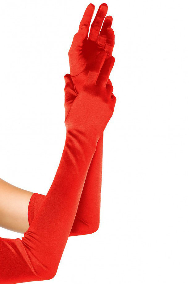 Extra Long Stretch Satin Gloves for Women - Elegant Evening Gloves for Prom, Wedding & Formal Events - Soft & Comfortable Opera Length Gloves (Black)