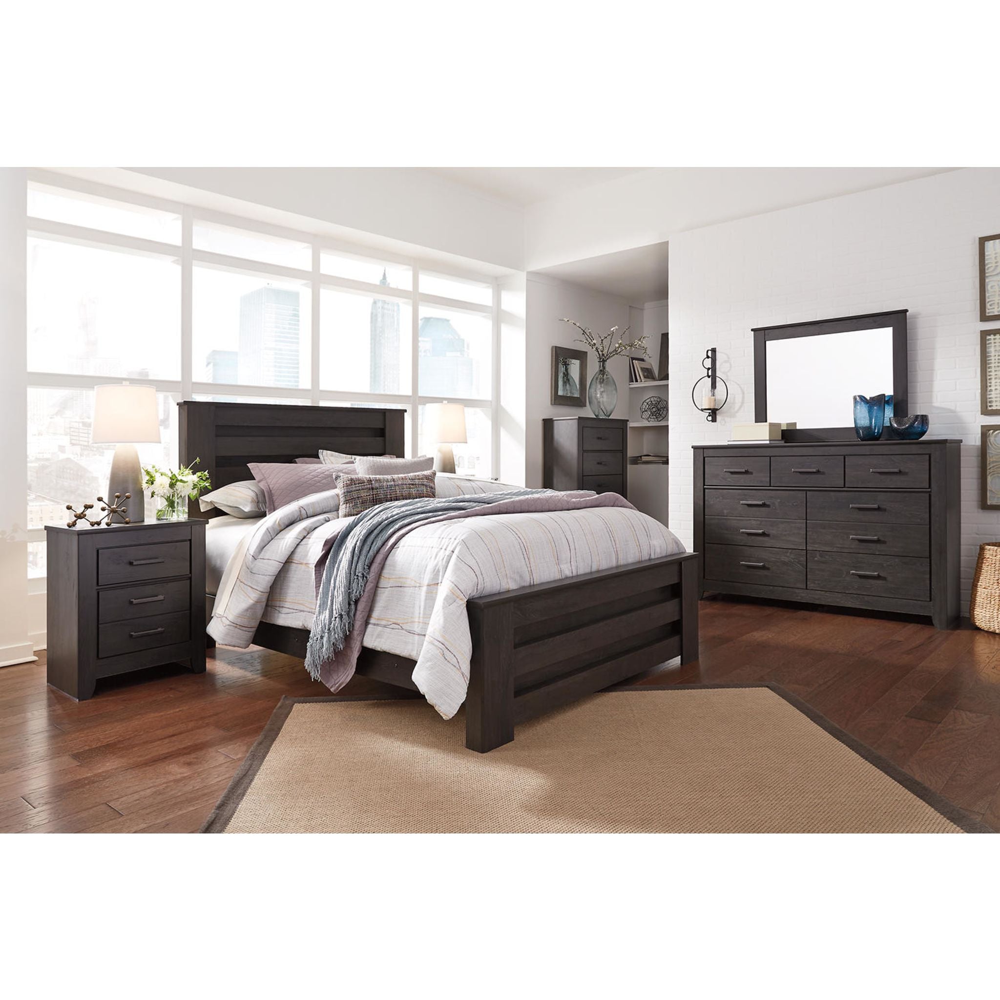 Brinxton Chest Charcoal Storage Box - Durable & Stylish Organizer for Home, Office, or Closet Organization | Perfect for Blankets, Toys, and Seasonal Items