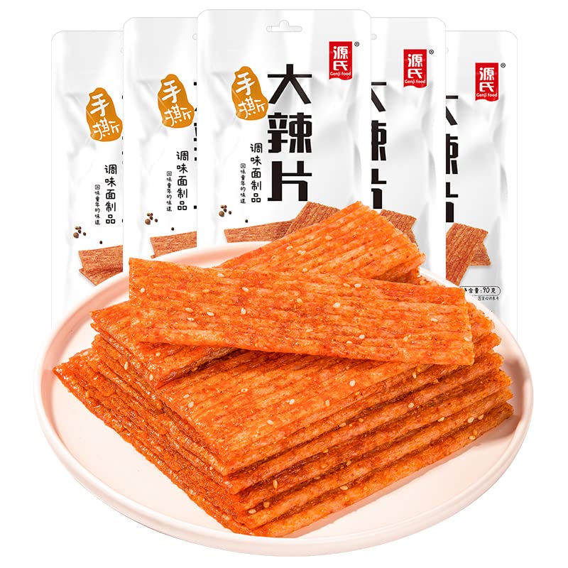 Spicy Chinese Gluten Snacks - Sweet & Spicy Flavor, 2 Pack Big Spicy Slices | Vegan Protein Snacks, Instant Food Gift for Parties, Travel & Movie Nights