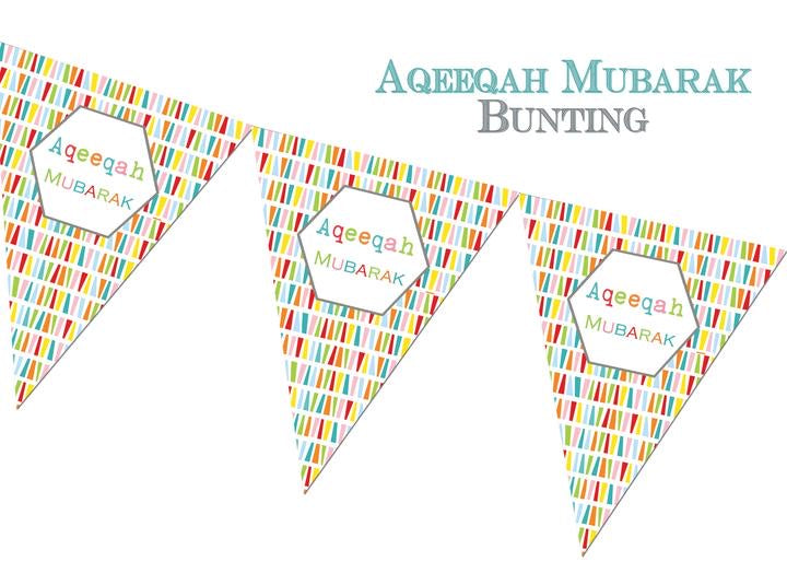 Aqeeqah Mubarak Bunting - Islamic Baby Celebration Decorations for Newborn Welcome Party & Home Decoration