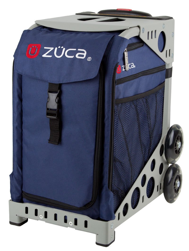 ZUCA Rolling Backpack with Midnight Insert & Gray Frame - Flashing LED Wheels for School, Travel, and Dance Competitions