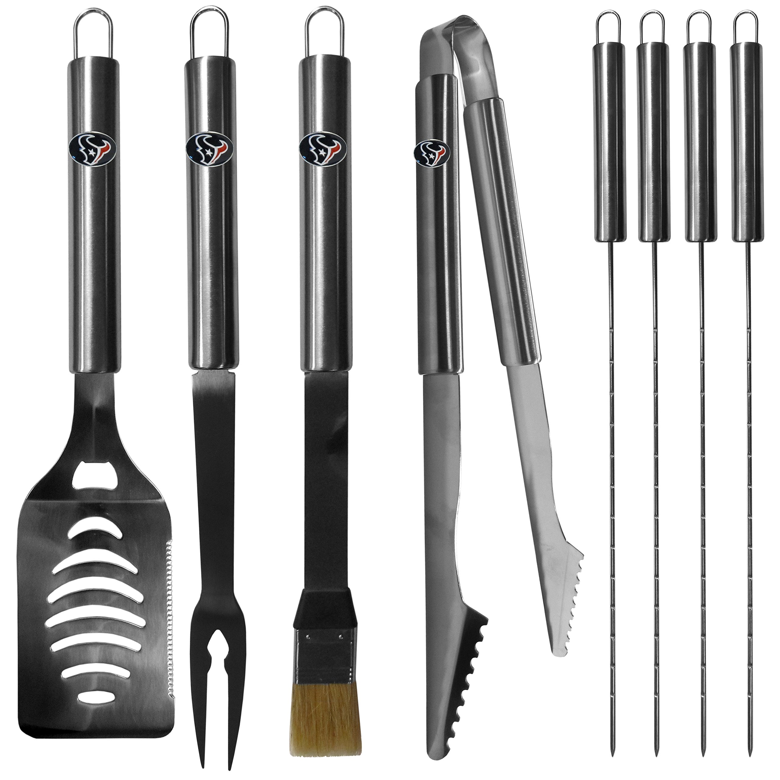 Premium Siskiyou NFL 8-Piece BBQ Grill Tool Set with Carrying Case - Perfect for Tailgating, Backyard BBQs & Outdoor Cooking Parties
