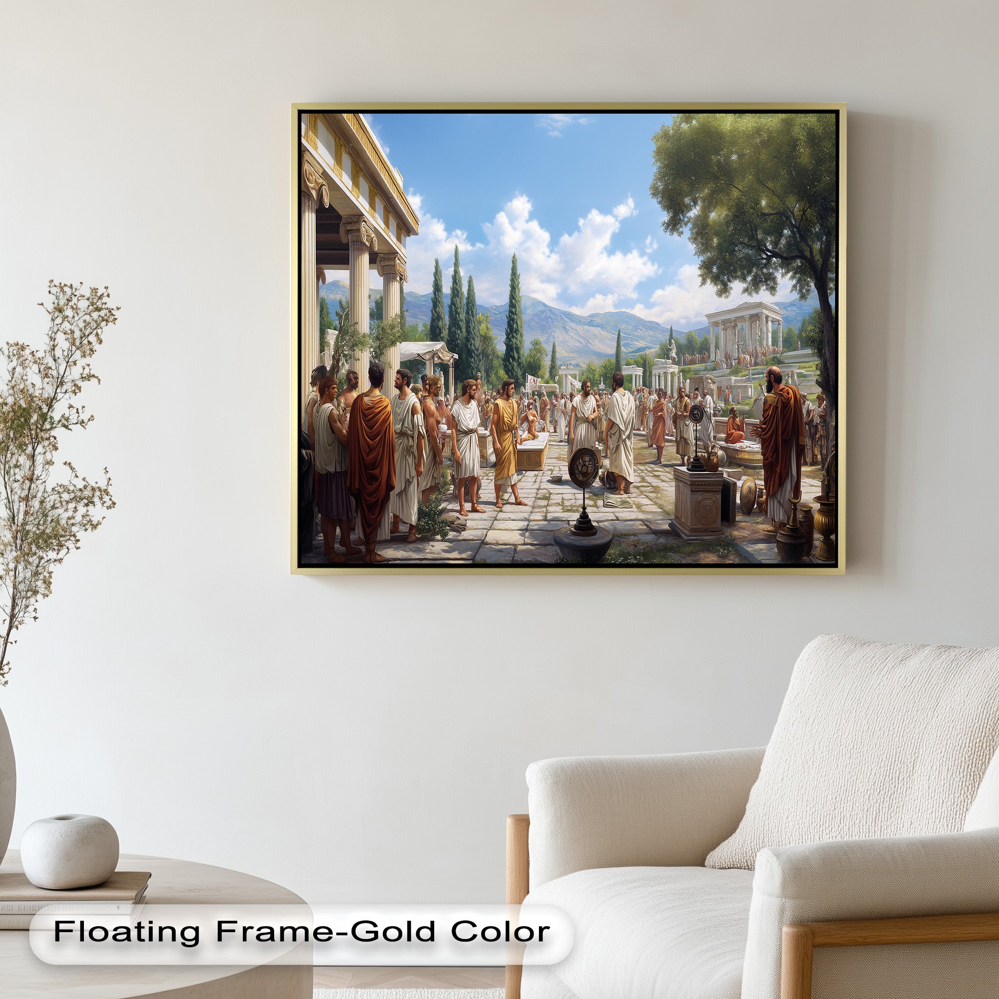 Agora of the Ancients - Greek Mythology Oil Painting Wall Art for Home Decor, Office & Gift