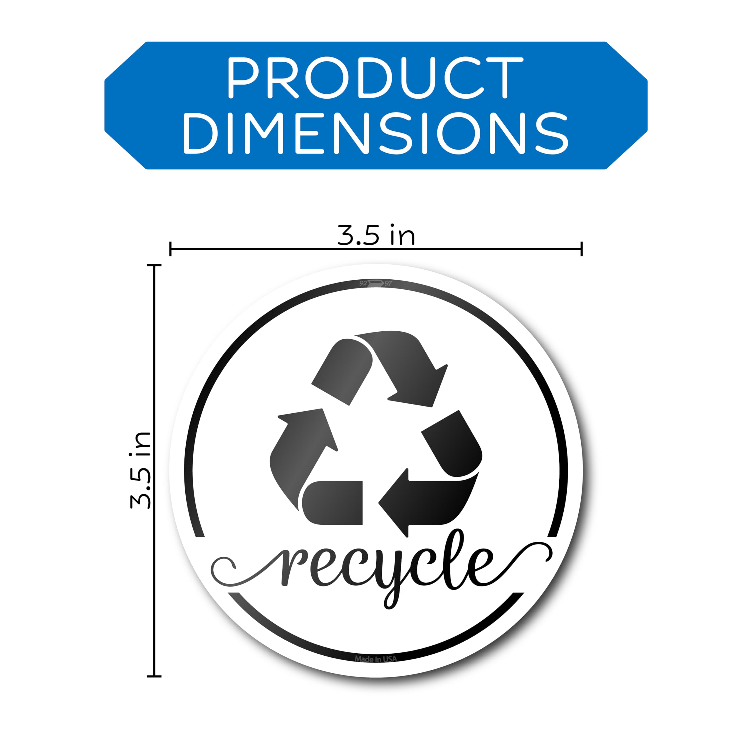 Eco-Friendly Recycling Stickers for Trash Cans - 3.5