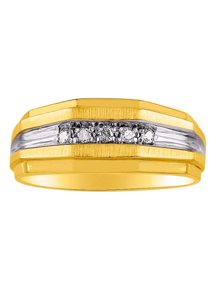 RYLOS Sterling Silver & Gold Plated Wedding Bands for Men & Women with Genuine Diamonds - Sizes 6-13 - Elegant His & Hers Matching Rings for Anniversary, Engagement & Special Occasions