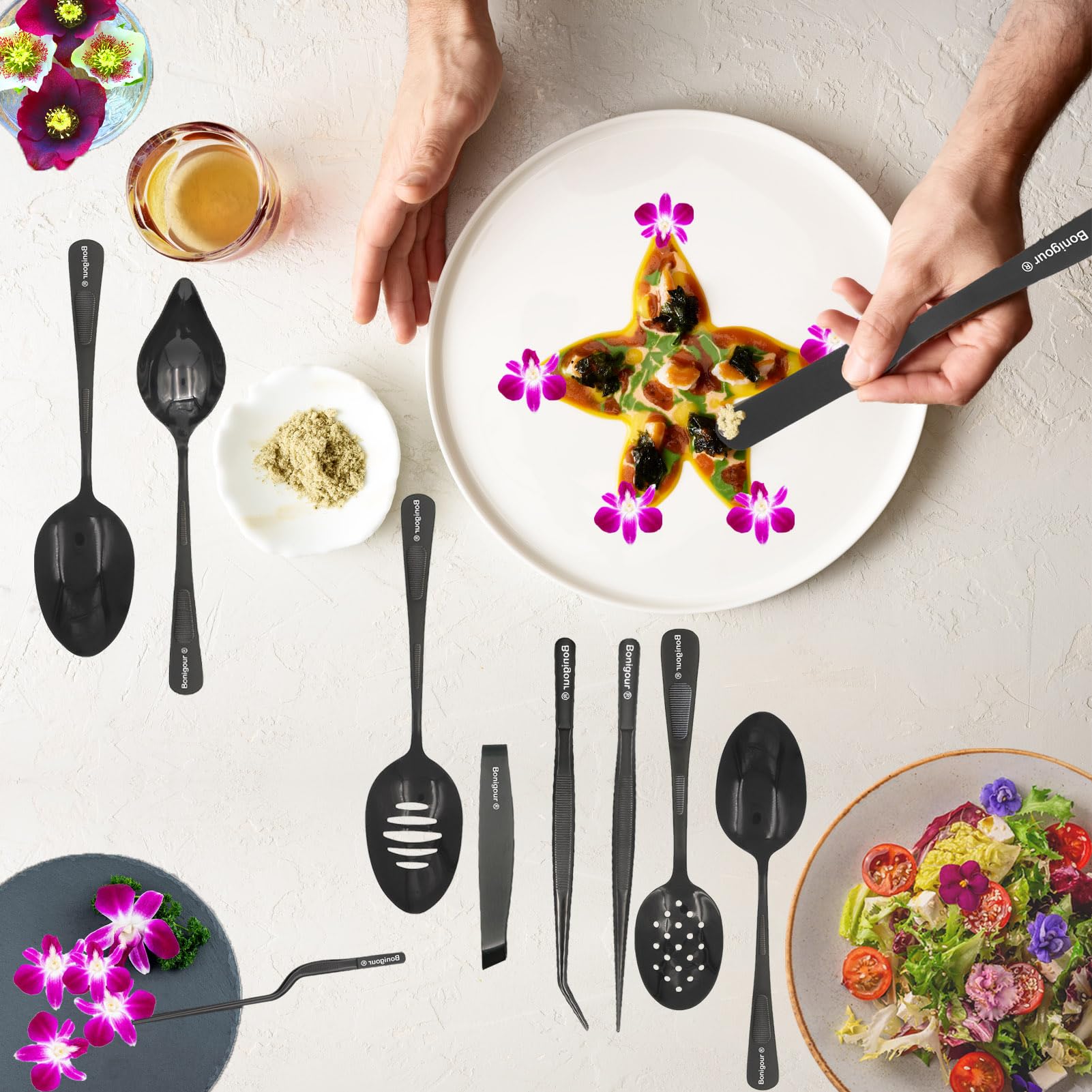 11-Piece Professional Chef Plating Tools Kit - Stainless Steel Culinary Utensils for Modernist Cuisine & Food Art - Perfect for Restaurant Chefs, Home Cooks & Food Styling