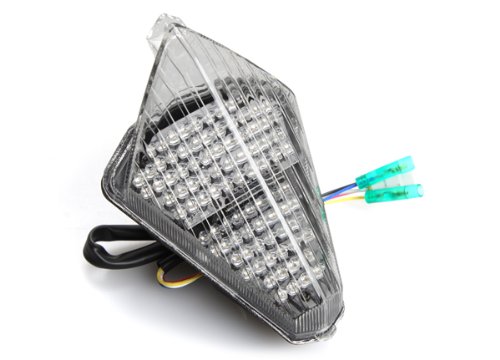 Sequential LED Tail Lights Clear Lens for 2007-2008 Yamaha YZF R1 Motorcycle - High Visibility Brake Lights for Night Riding & Enhanced Safety