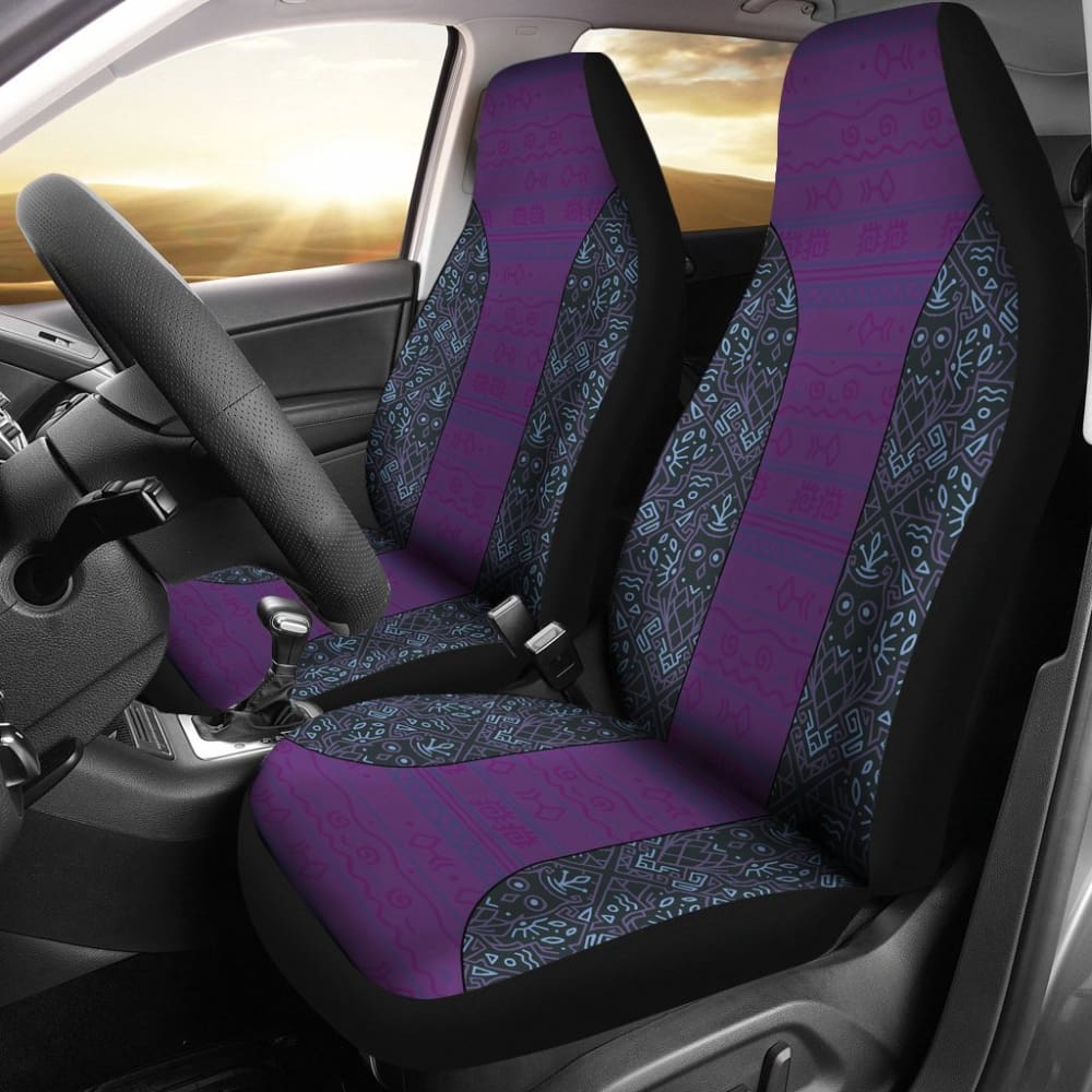 Premium Aztec Purple & Blue Car Seat Covers - Universal Fit for Cars, Trucks & SUVs - Protect & Style Your Vehicle Interior - Perfect for Road Trips, Daily Commutes & Outdoor Adventures