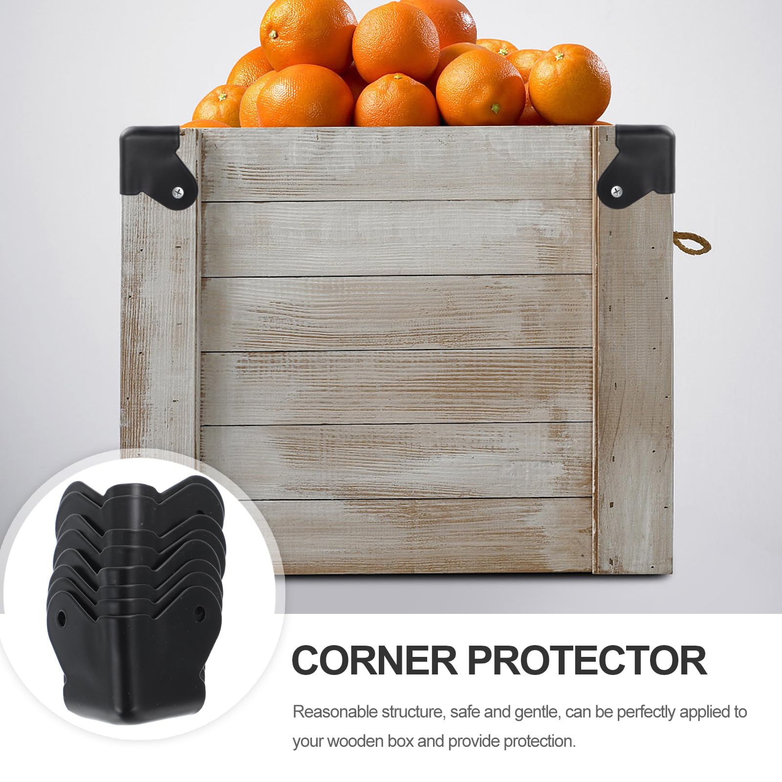 8-Piece Black Iron Angle Corner Protectors for Wooden Furniture, Cabinets, Guitar Amplifiers & Speakers - Heavy Duty Metal Edge Guards for Home, Office & Studio Protection