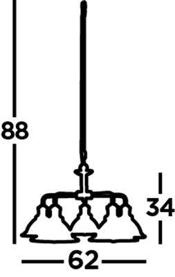Bistro 3/5Lt Multi-Arm Pendant Light Fixture - Satin Silver & Antique Brass Finish - Perfect for Kitchen Island, Dining Room, and Restaurant Lighting