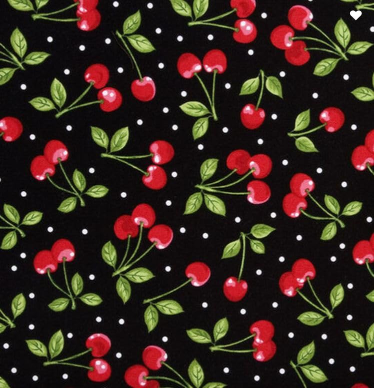 Microwave Potato Cooking Bag - Reusable Cotton Pouch for Baking Potatoes Quickly - Red Cherry Fabric Print - Perfect for Kitchens, Camping & Quick Meals