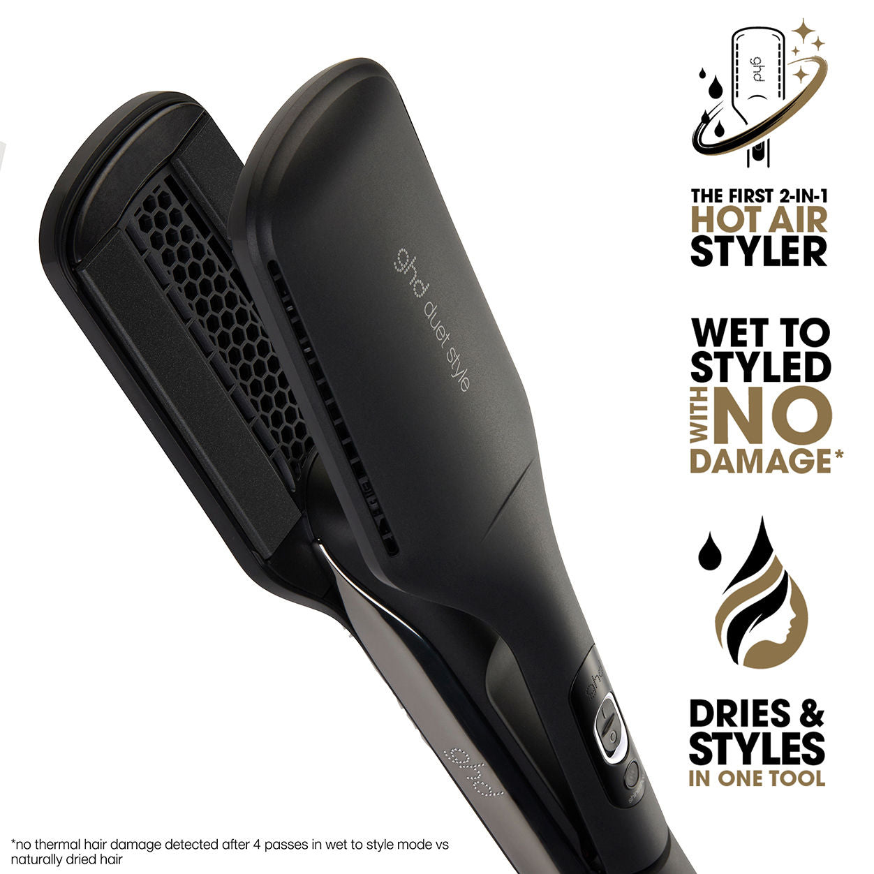 Duet Style 2 in 1 Hot Air Styler Brush & Hair Dryer - Professional Blowout Tool for Salon-Quality Styling at Home | Perfect for Straightening, Volumizing & Smoothing Hair