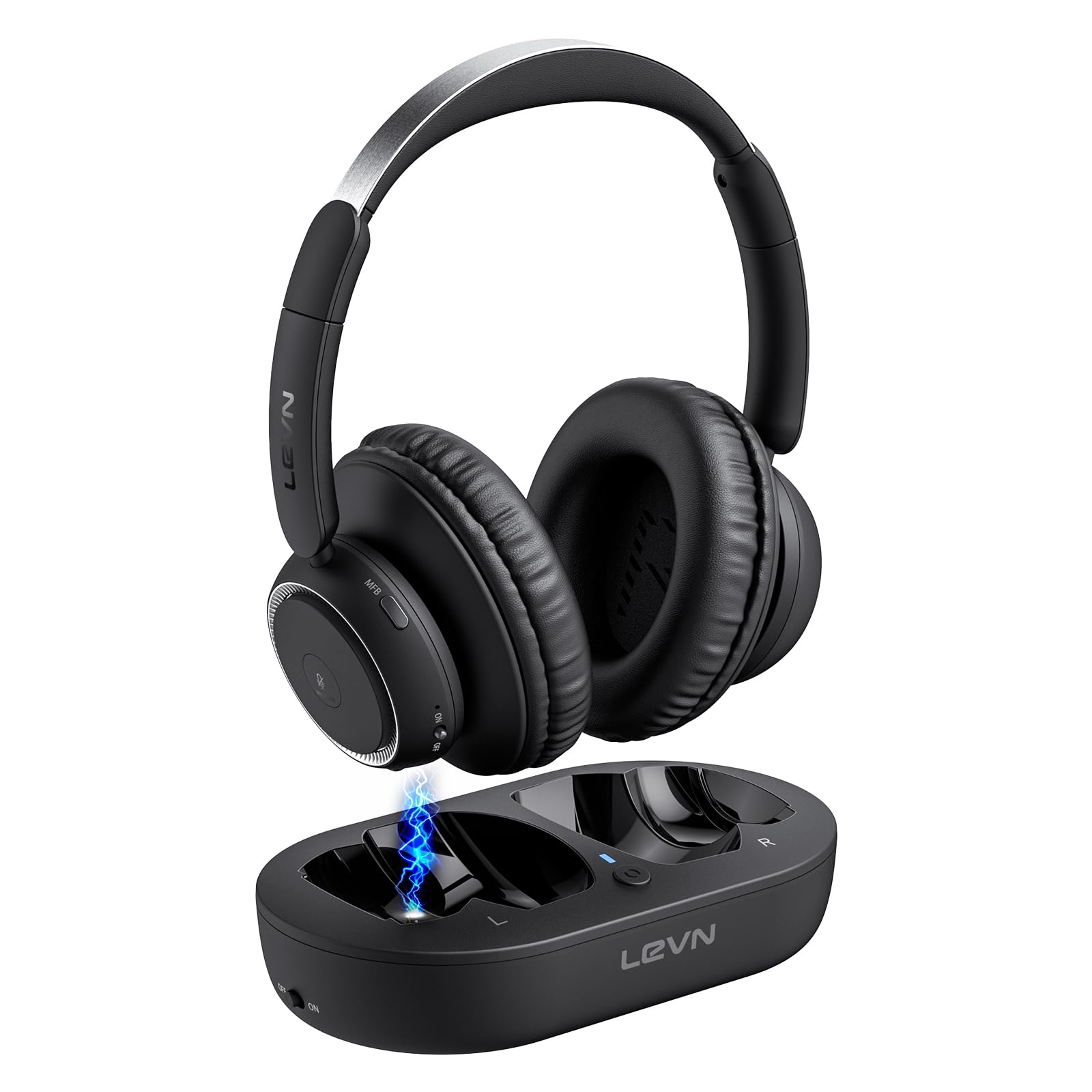 2024 Updated Wireless TV Headphones for Seniors - Bluetooth Over-Ear Headphones with Charging Base & Transmitter, Zero Audio Delay, Perfect Gift for Elderly Parents (Ideal for Nighttime TV Watching & Hearing Assistance)