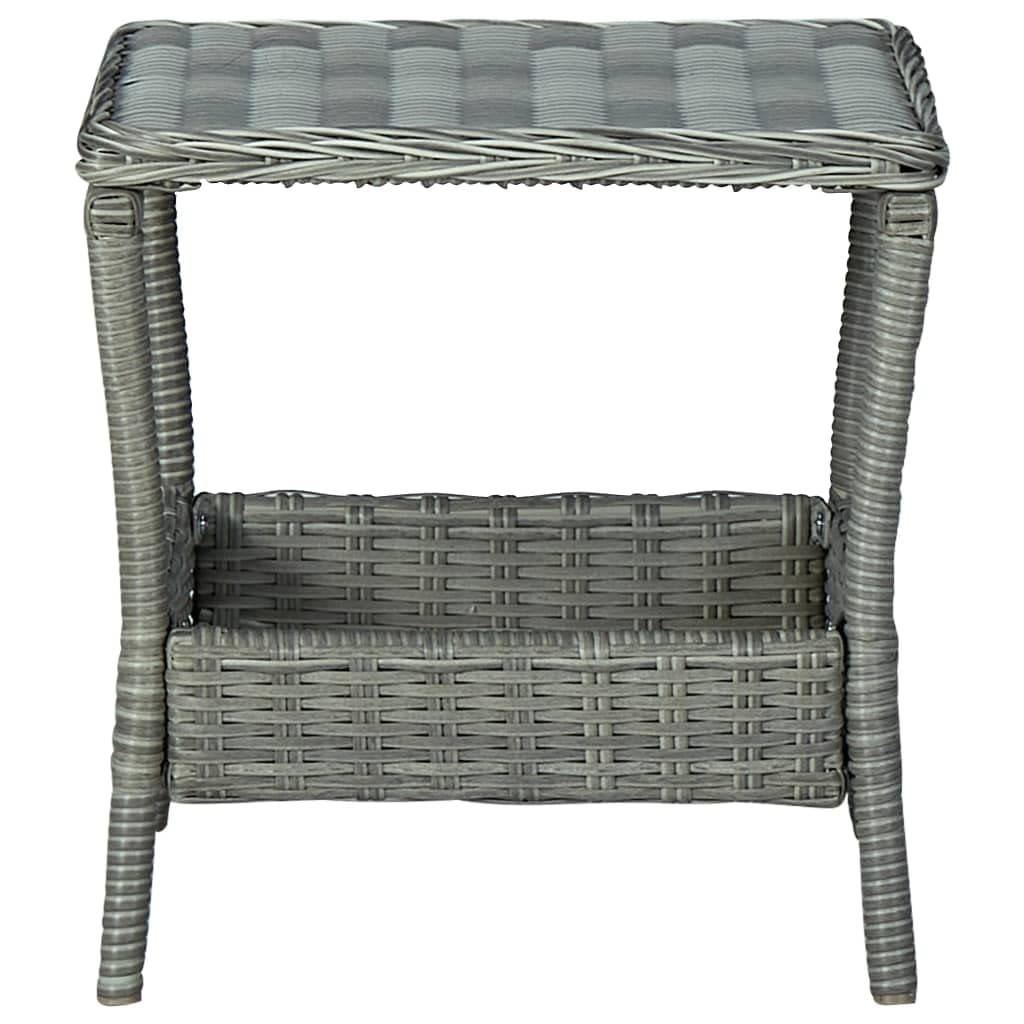 CHARMMA 3-Piece Patio Lounge Set with Weather-Resistant Cushions - Light Gray Poly Rattan Outdoor Furniture (39.2KG) - Perfect for Backyard, Poolside & Garden Relaxation
