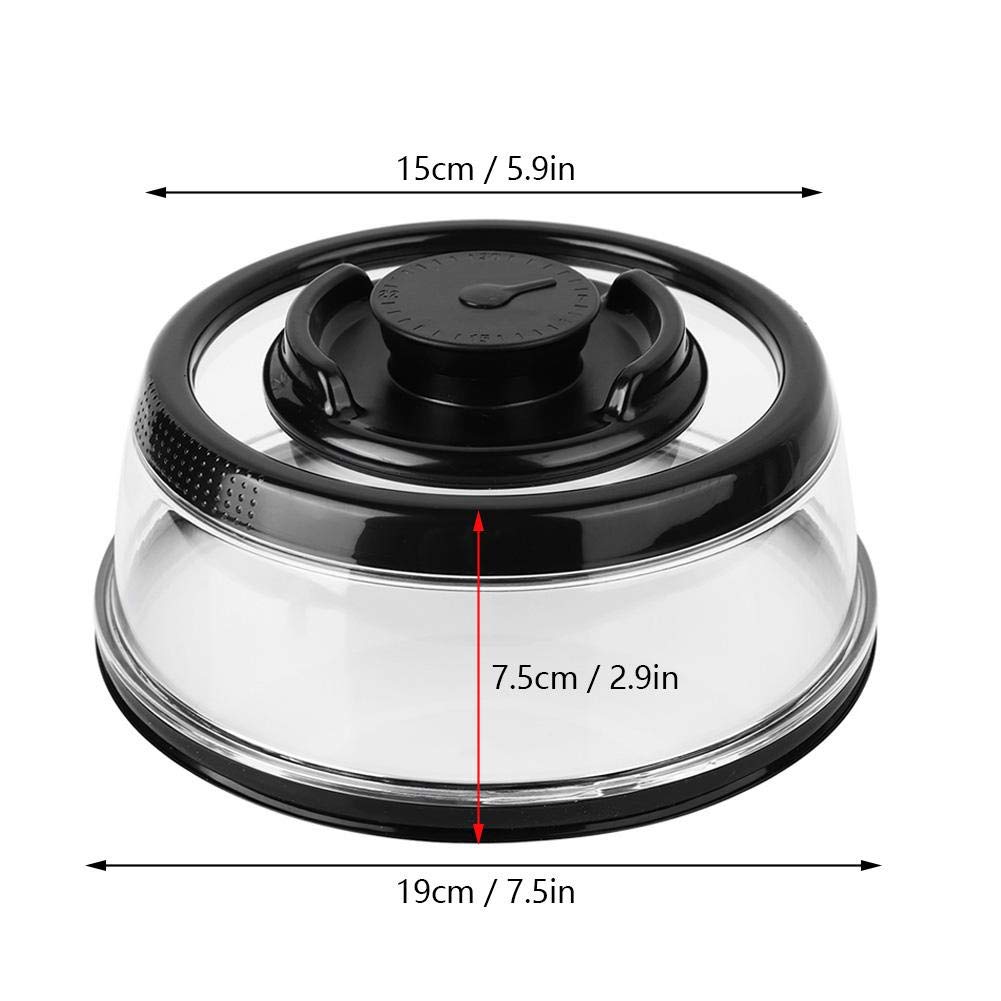 Universal Vacuum Airtight Food Sealer - Black Fresh Food Storage Container with Tight Lid for Plates & Platters | Keep Food Fresh for Meal Prep, Leftovers & Refrigeration
