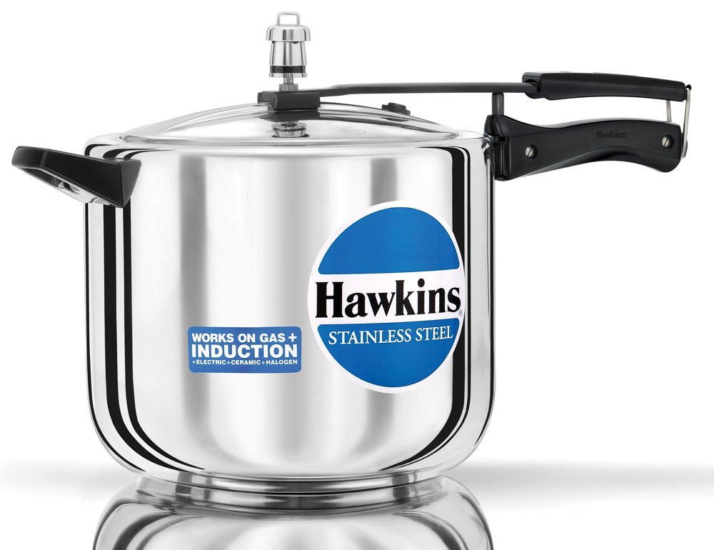 Hawkins HSS10 10L Stainless Steel Pressure Cooker - Fast & Safe Cooking for Soups, Stews, Rice & More | Perfect for Home Kitchens & Camping