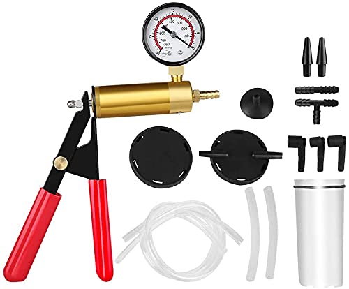 GOTOTOP Handheld Vacuum Pump Tester Kit - Automotive Brake Bleeder Set with Pressure Gauge for Car, Motorcycle, Moped - Perfect for Brake Fluid Bleeding & Hydraulic System Maintenance