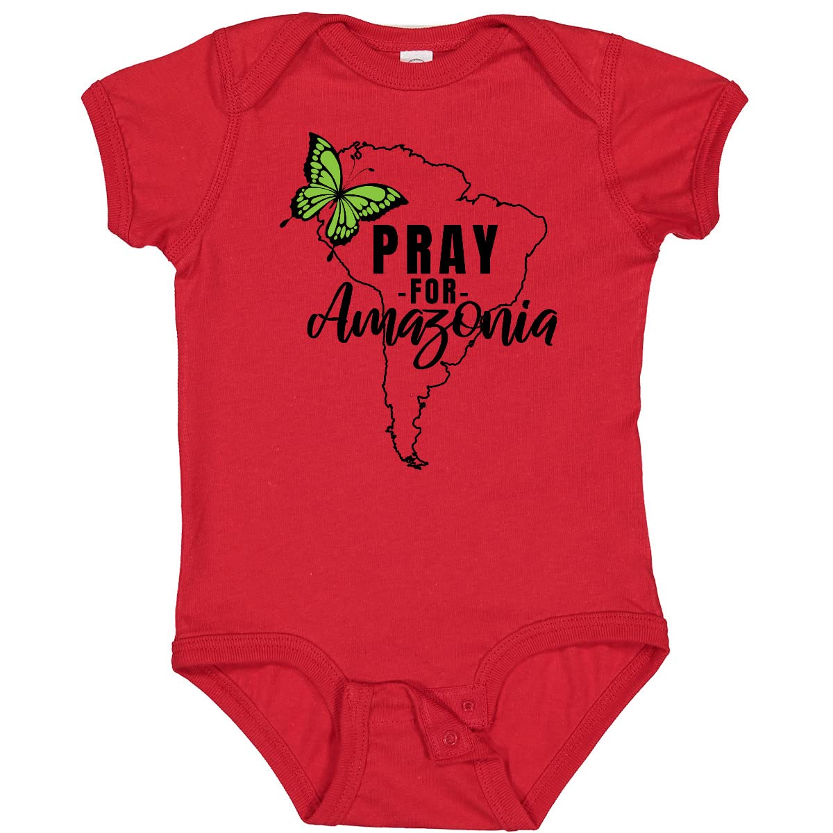 Inktastic Pray for Amazonia South America Silhouette Baby Bodysuit - Soft Cotton Infant Onesie for Eco-Conscious Parents, Perfect for Earth Day & Environmental Awareness Events