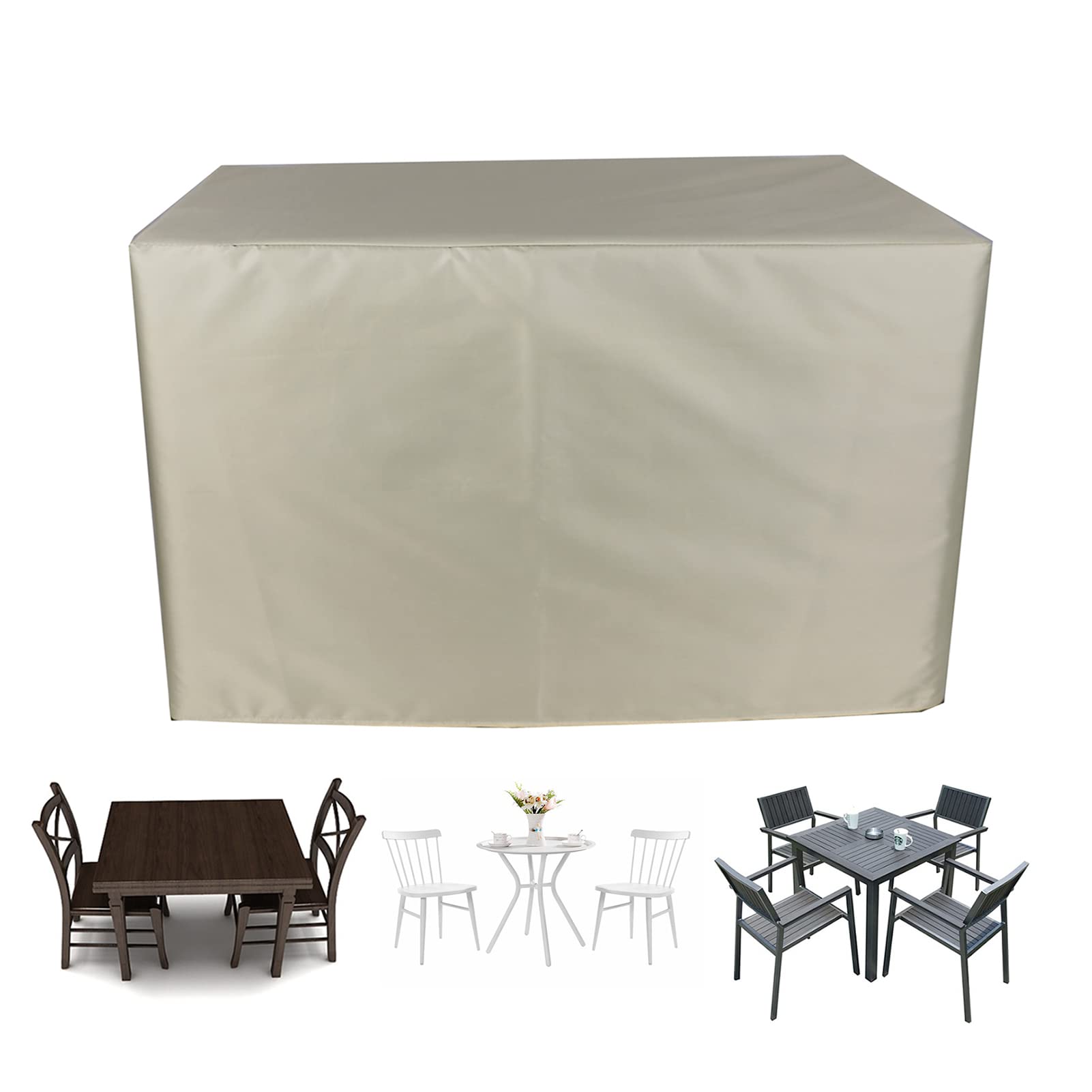 Heavy Duty Waterproof Outdoor Patio Bistro Table & Chairs Cover 138x102x35 Inch - Fade Resistant, All-Weather Protection for Garden, Deck, Backyard Furniture - Perfect for Rain, Snow, Sun & Wind Protection