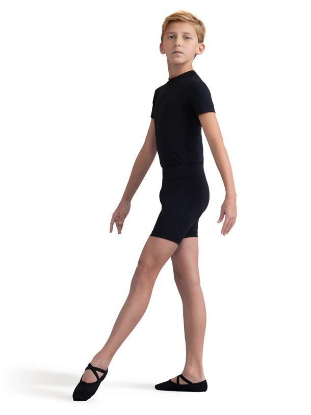 Capezio 10360B Boys Fitted Dance Shorts - Comfortable Stretch Fabric for Ballet, Jazz & Modern Dance Classes
