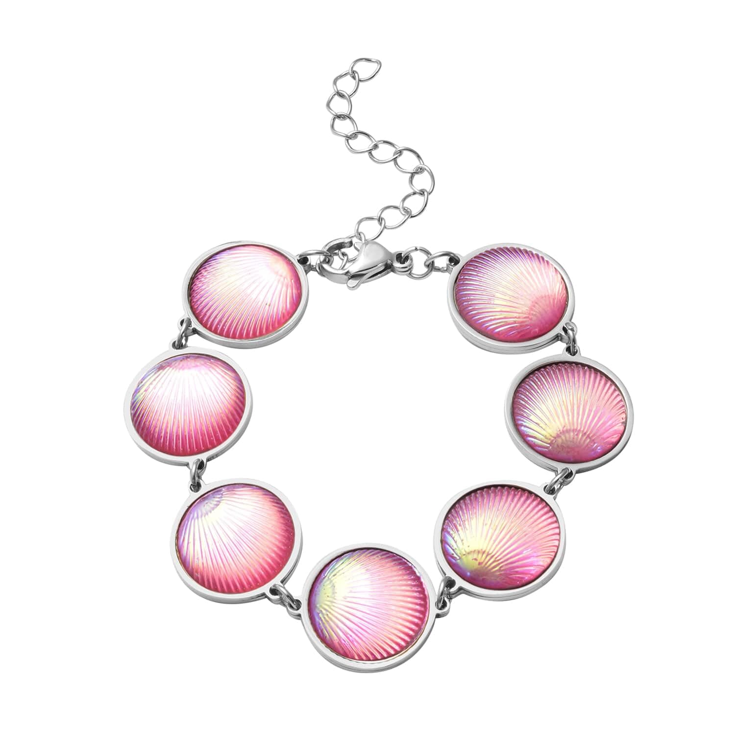 Shop LC Stainless Steel Seashell Charm Station Bracelet for Women - Durable Fashion Jewelry, Birthday Gift for Her - Perfect for Beach Vacations, Summer Outfits & Layered Bracelet Stacks