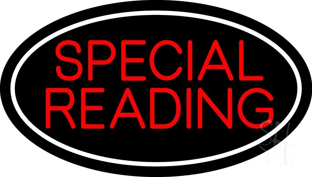 Red Special Reading LED Neon Sign 13x24 Inches - White Border, Black Square Cut Acrylic Backing with Dimmer - Bright Premium Indoor Neon Light for Bookstores, Cafés & Home Decor