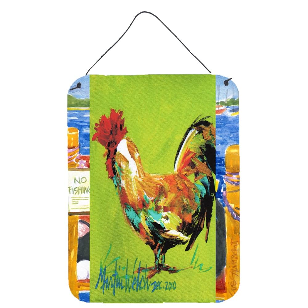 Caroline's Treasures MW1192DS1216 Colorful Cockatoo Rooster Metal Wall Art Sign - 12x16 Inch Aluminum Hanging Plaque for Kitchen, Bar, Bathroom, Front Door & Home Decor - Perfect for Farmhouse, Rustic & Vintage Style Interiors