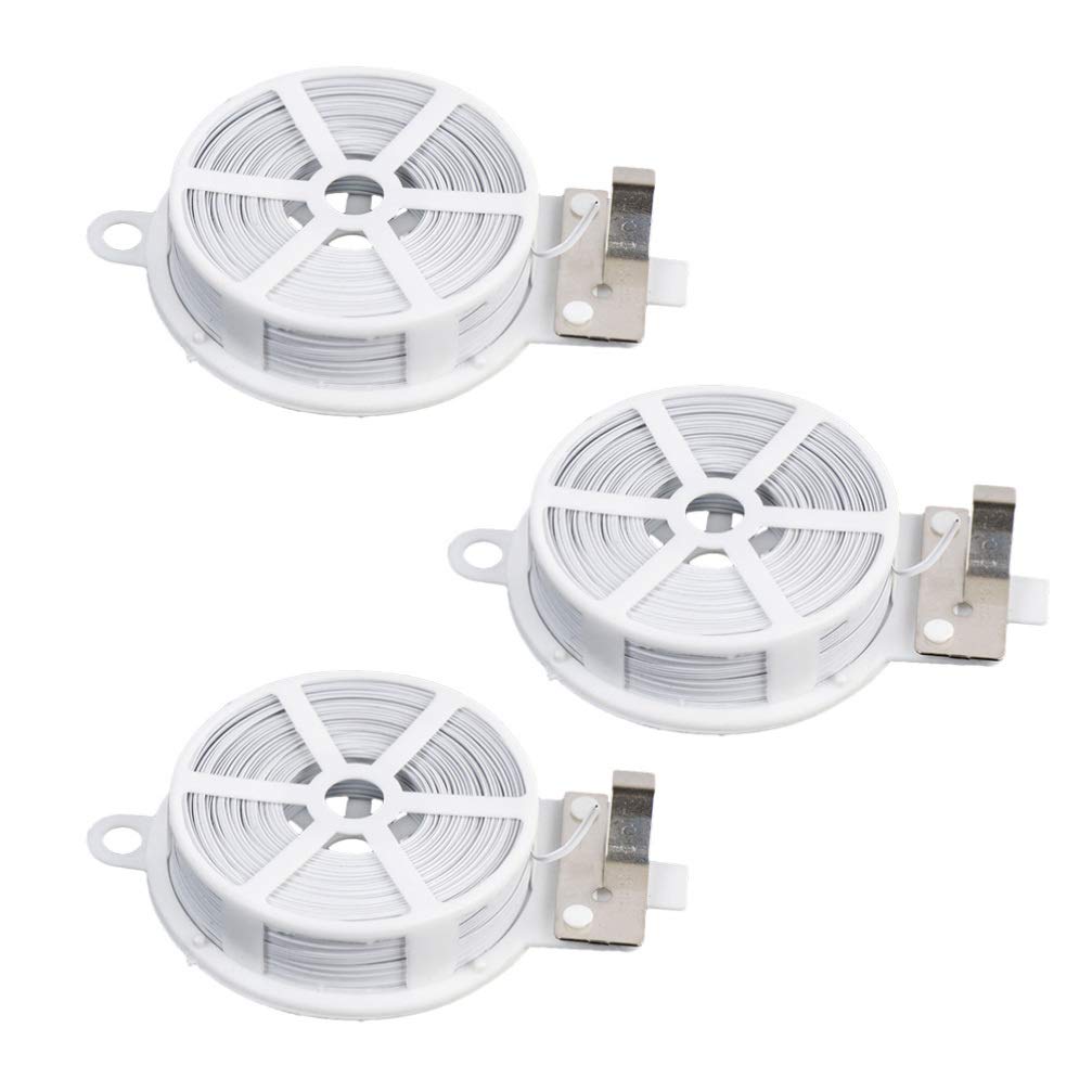 Cabilock 3-Pack Garden Plant Ties - Flexible White & Black Plant Support Wire, Bonsai Training Tape, Gardening Supplies for Vine Support, Pipeline Repair & Greenery Securing - Perfect for Indoor/Outdoor Plants, Greenhouses & DIY Projects