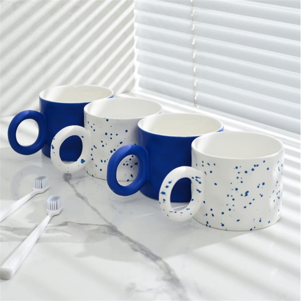 Ceramic Toothbrush & Mouthwash Cup Set for Couples - Family Bathroom Organizer with Tray for Countertop Storage | Perfect for Master Bath, Guest Bath & Dorm Rooms