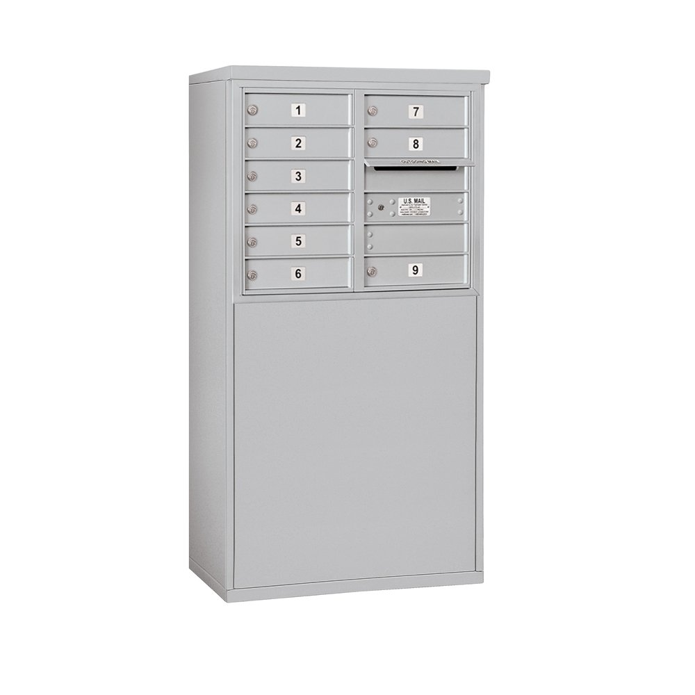 Salsbury Industries 3906D-09AFU Aluminum Freestanding Horizontal 4C Mailbox - Durable Outdoor Mailbox for Residential & Commercial Use, Perfect for Homes, Offices, and Apartments