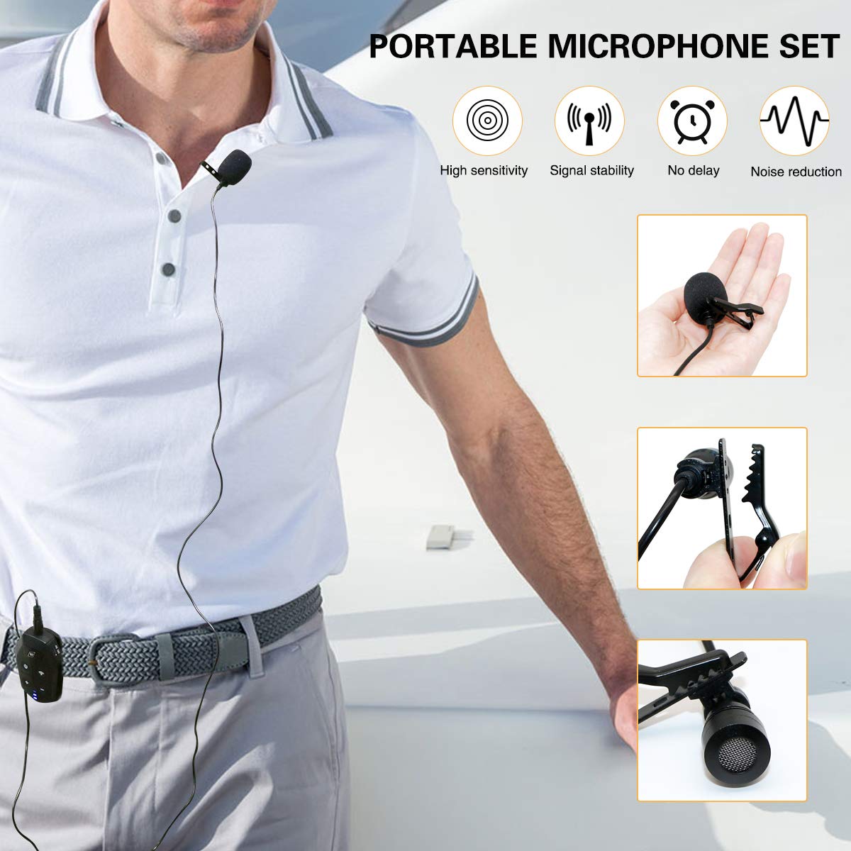 Wireless Voice Amplifier & Lavalier Microphone Set - Save 46%+ | Portable PA System for Teachers, Presenters & Public Speakers | Ideal for Classrooms, Meetings & Outdoor Events