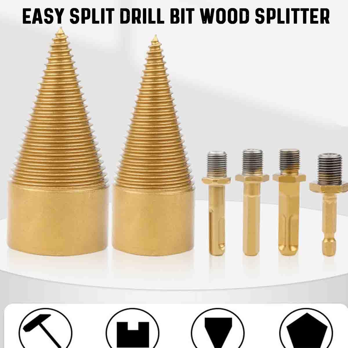 **Sherem Easysplit Drill Bit - Wood Splitter for Firewood, Easy Split Drill Bit Set for Log Splitting & Firewood Preparation (1 Set) - Perfect for Camping, Fireplaces & Wood Stoves**