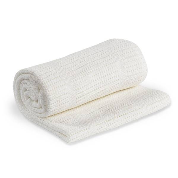 Lulujo Premium Soft Cellular Baby Blanket - Breathable & Lightweight White Swaddle Blanket for Newborns & Infants - Perfect for Nursery, Stroller, and Travel Use