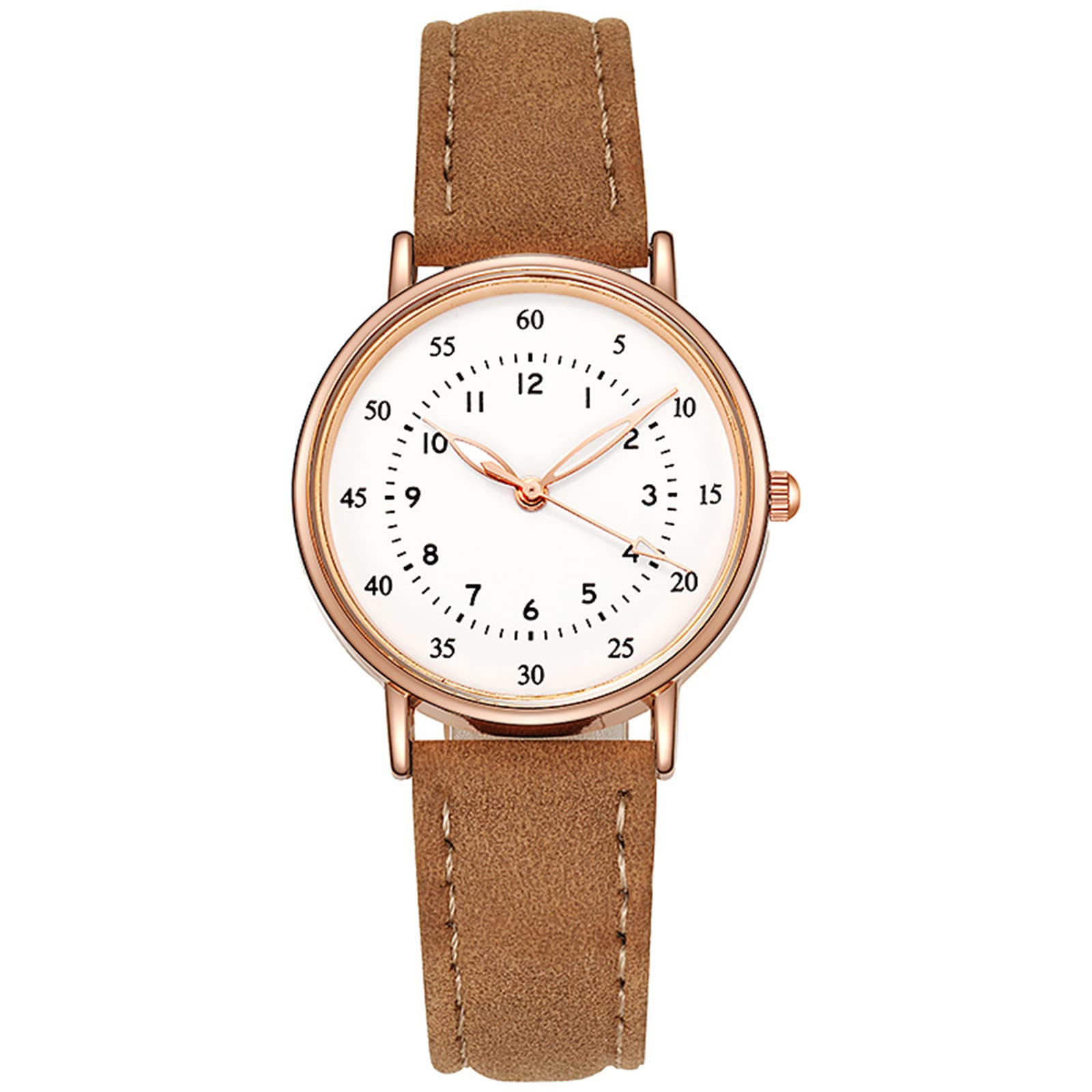 Elegant Women's Leather Band Digital Quartz Watch - Minimalist Simple Dial Design for Everyday Wear | Perfect for Office, Casual Outfits & Special Occasions