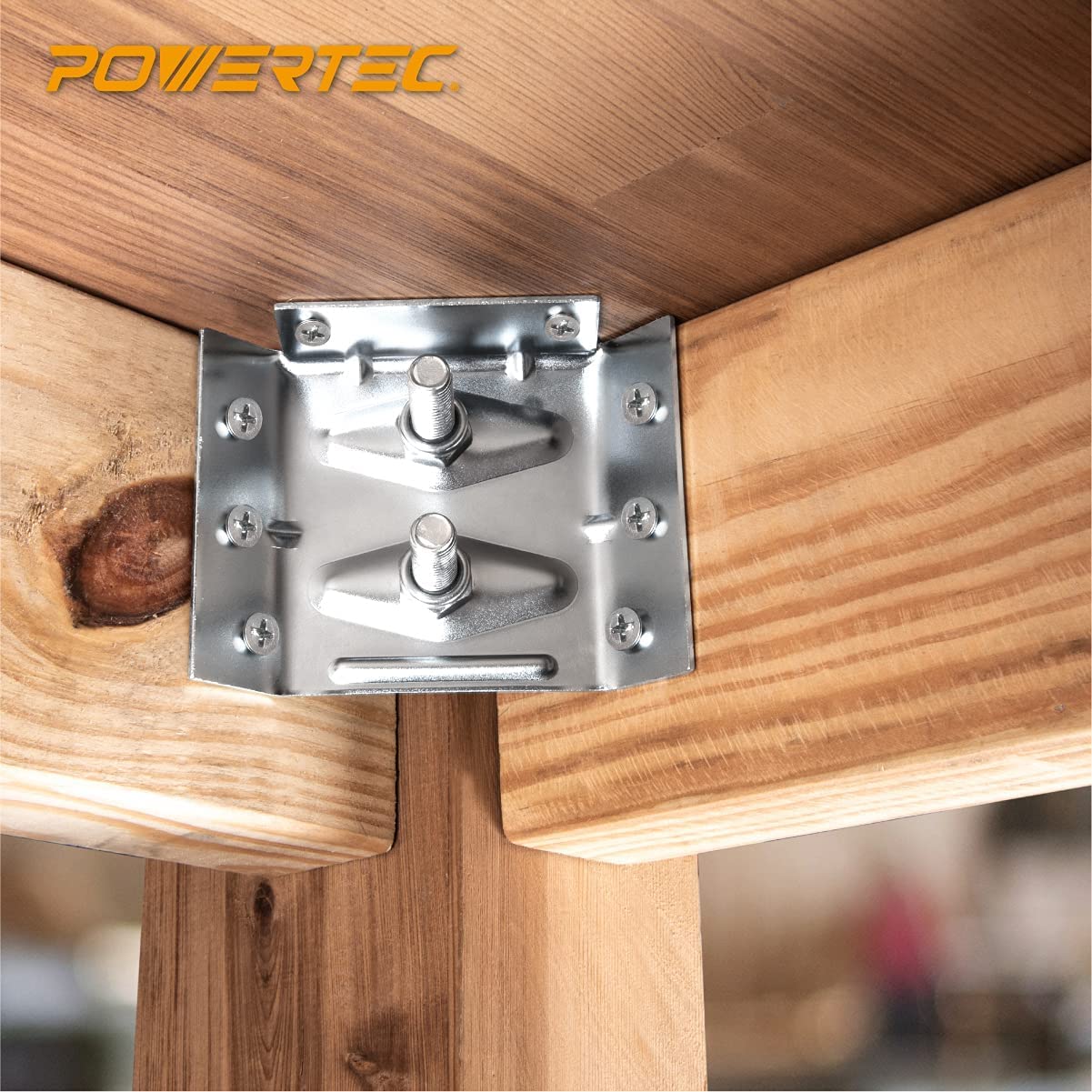 POWERTEC 40PK Surface Mount Corner Brackets with Mounting Hardware - Heavy Duty Corner Braces for Coffee Table, Desk Legs, Bench Legs, Dining Table (71428-P10) | Perfect for DIY Furniture Repair & Woodworking Projects
