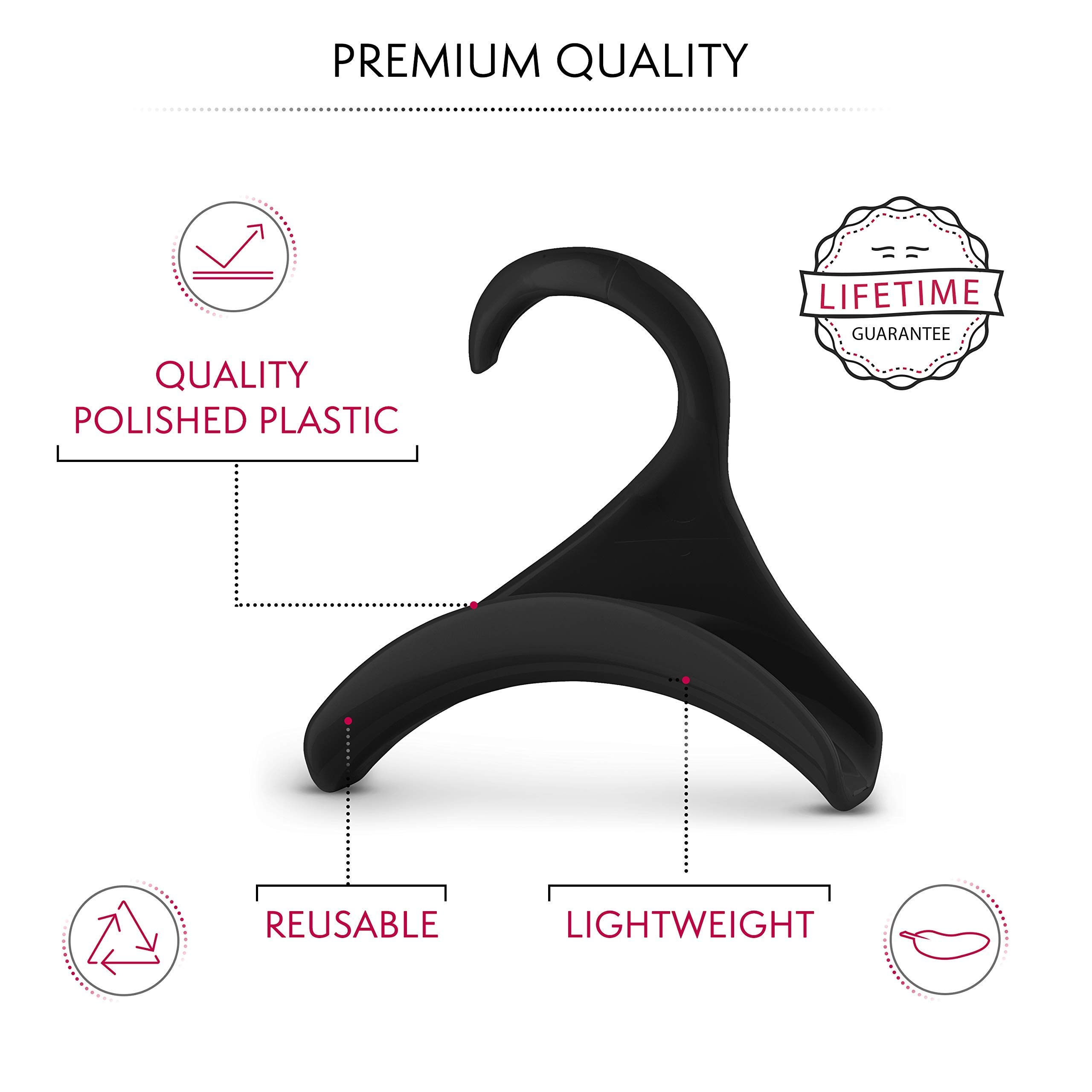 Premium Purse Hanger for Closet - Space Saving Handbag Organizer Hook for Purses, Totes & Bags | Protects Bag Shape & Maximizes Storage | Ideal for Bedroom, Walk-in Closet & Dorm Organization (Black Plastic, 1-Pack)
