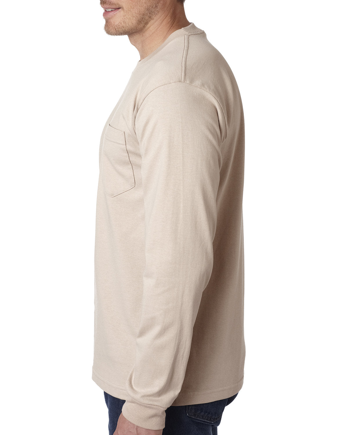Bayside BA8100 Men's 6.1 oz 100% Cotton Long Sleeve Pocket T-Shirt - Comfortable Casual Workwear for Everyday Use & Outdoor Activities