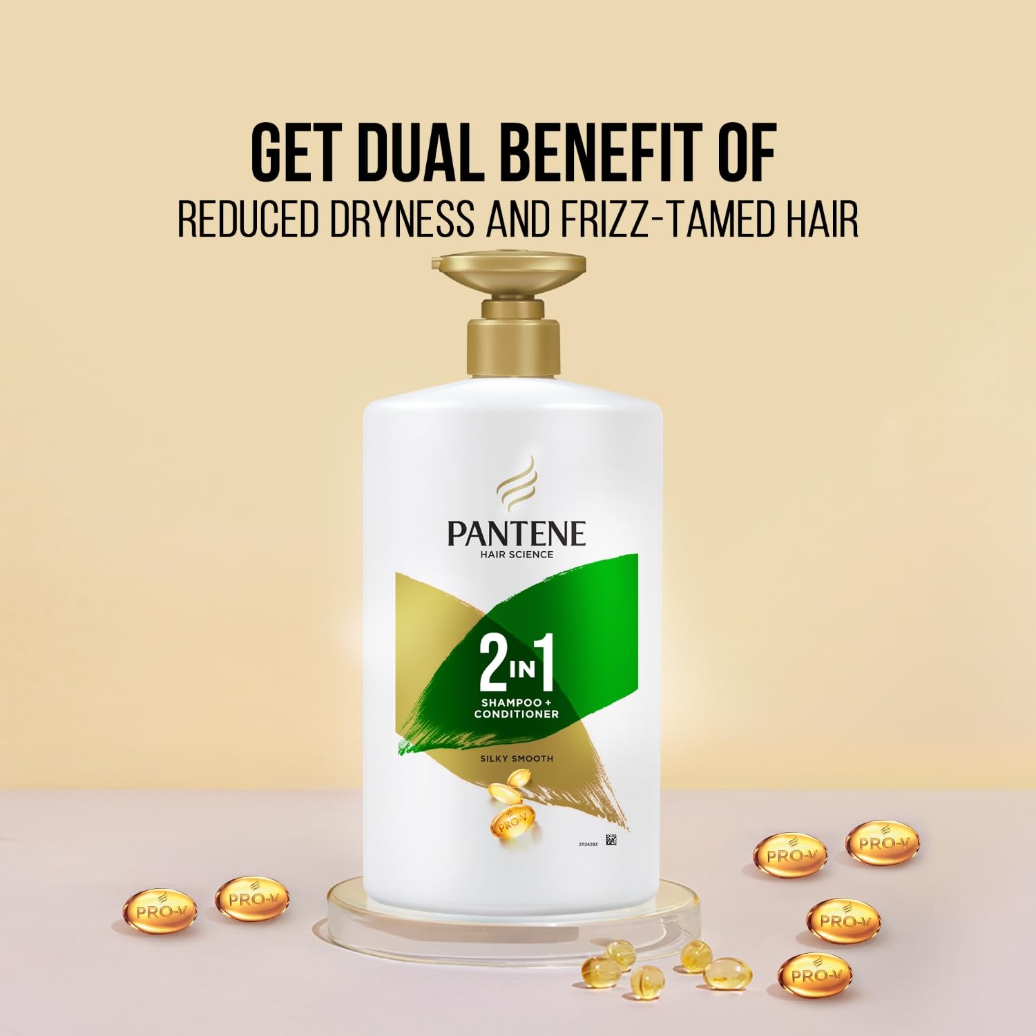 Pantene Advanced Hairfall Solution 2-in-1 Anti-Hairfall Shampoo & Conditioner for Women - 1L Bottle | Silky Smooth Hair Treatment | Daily Use for Thicker, Stronger Hair | Perfect for Dry & Damaged Hair Care