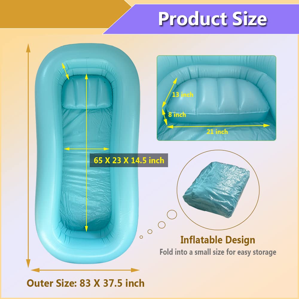 **Inflatable Bathtub for Elderly & Bedridden Patients - Portable Shower Bath Basin for Home Care, Medical Equipment & Disabled Bathing Aid - Ideal for Bed Bathing, Full Body Wash & Shower Assistance**    *(Perfect for Home Care, Hospitals, Nursing Homes & Post-Surgery Recovery)*