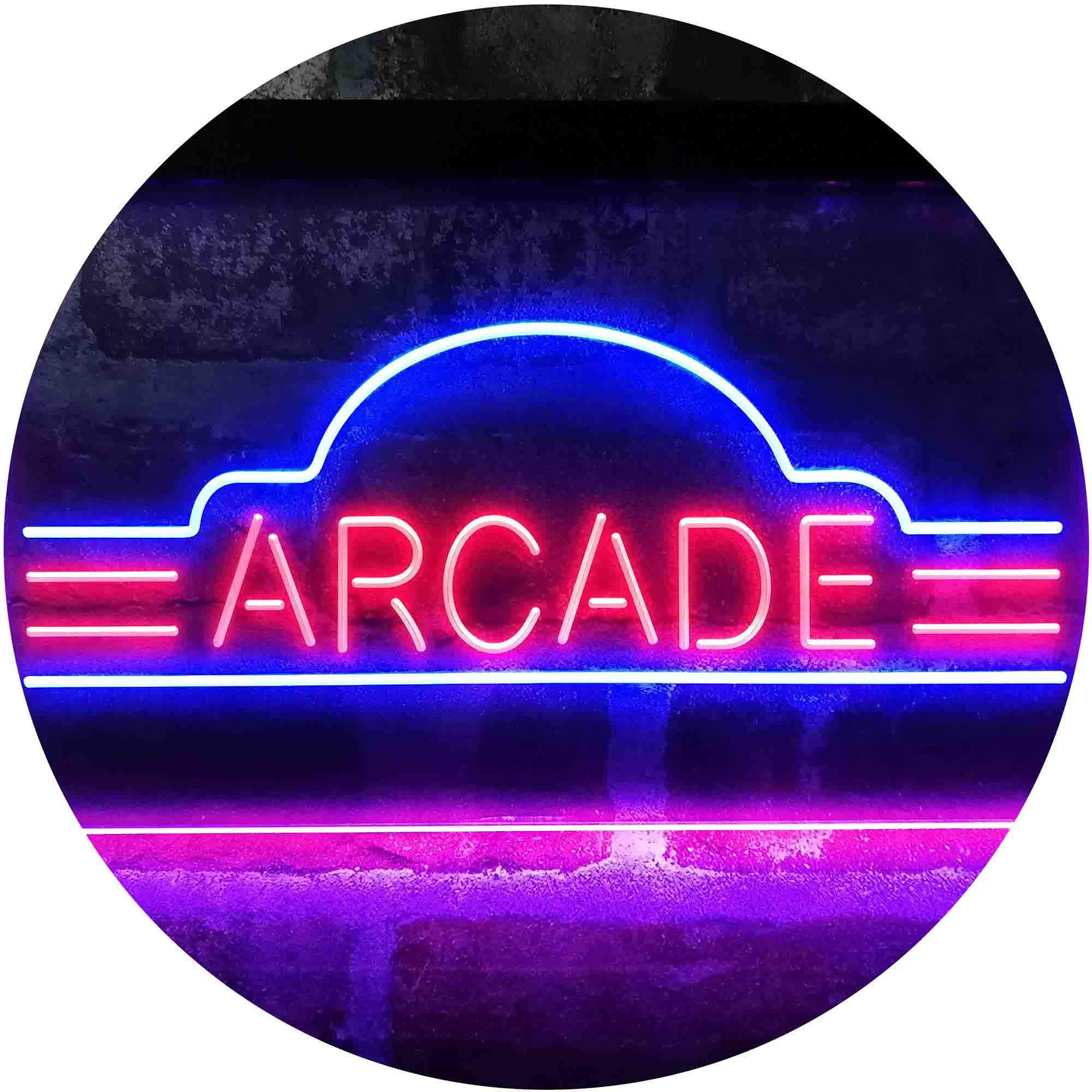 ADVPRO Vintage Arcade Video Games LED Neon Sign - Blue & Red Retro Gaming Decor (12x8 Inches) - Perfect for Man Cave, Game Room & Bar Wall Art