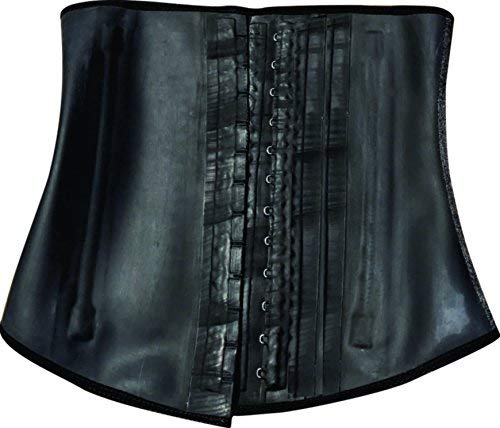 Women's Latex Waist Trainer Corset - Underbust Sport Girdle for Weight Loss & Hourglass Body Shaping - Black | Tummy Control for Workouts, Postpartum Recovery & Everyday Wear