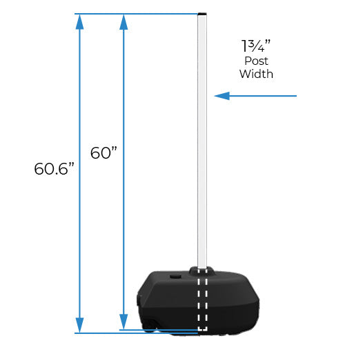 60-Post 24 Rocking Outdoor Portable Parking Lot Sign - Durable Traffic Control for Events, Construction & Parking Management