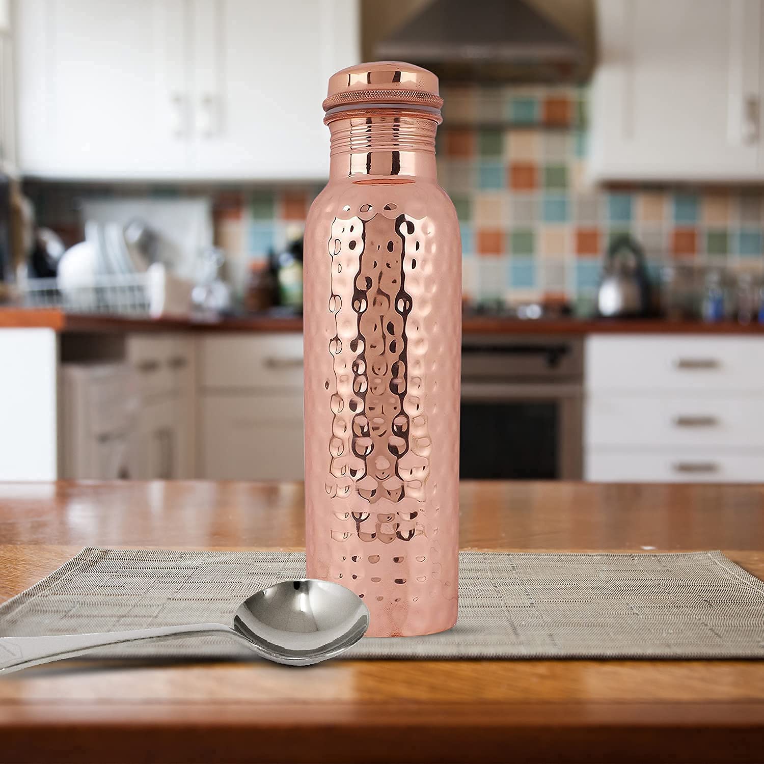 Pure Copper Drinkware Set - 5 Liter Copper Water Pitcher with 4 Glasses & 1 Bottle - Ayurvedic Health Benefits - Perfect for Home, Office & Outdoor Use