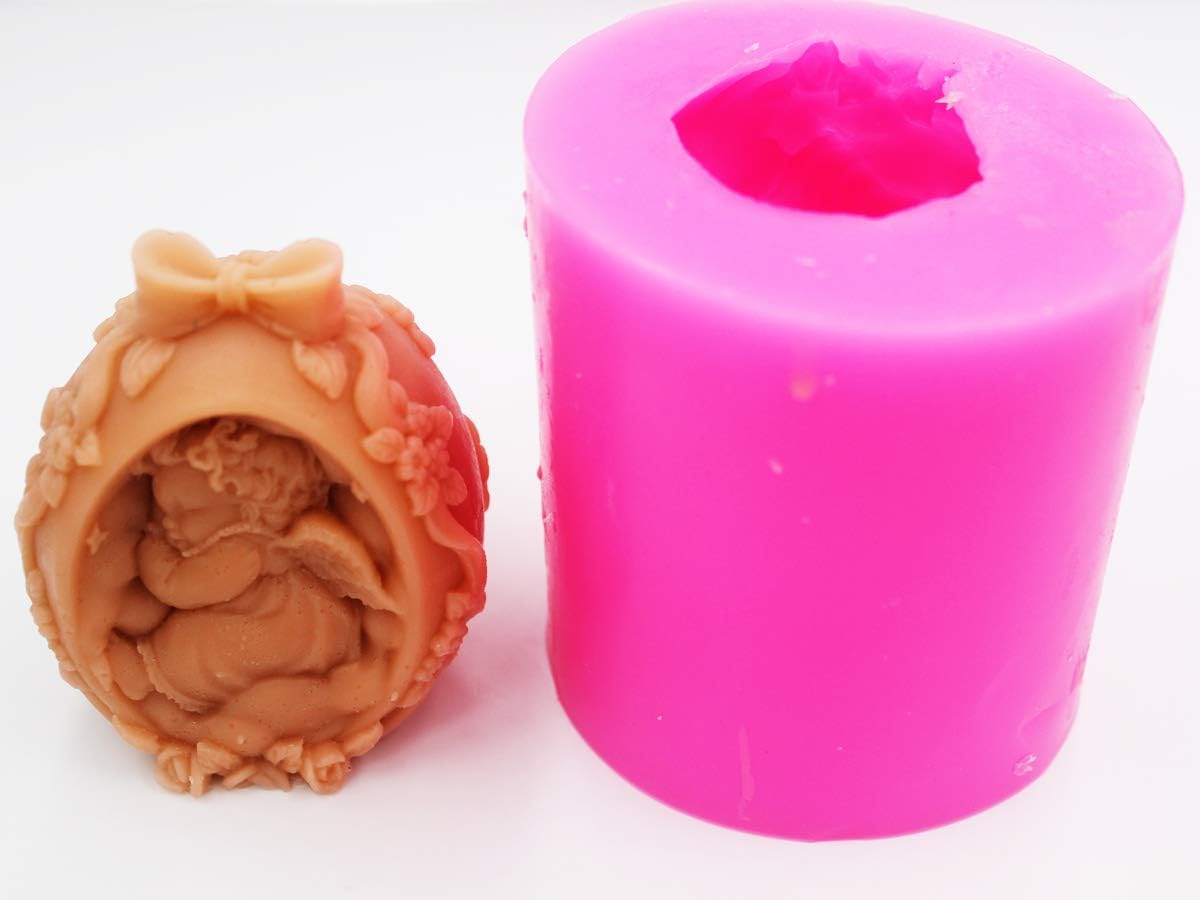 3D Rose Angel Silicone Mold for DIY Soap Making - Longzang S088 Handmade Craft Mold for Candles, Resin, Chocolate & Bath Bombs | Perfect for Wedding Favors, Home Decor & Gift Making
