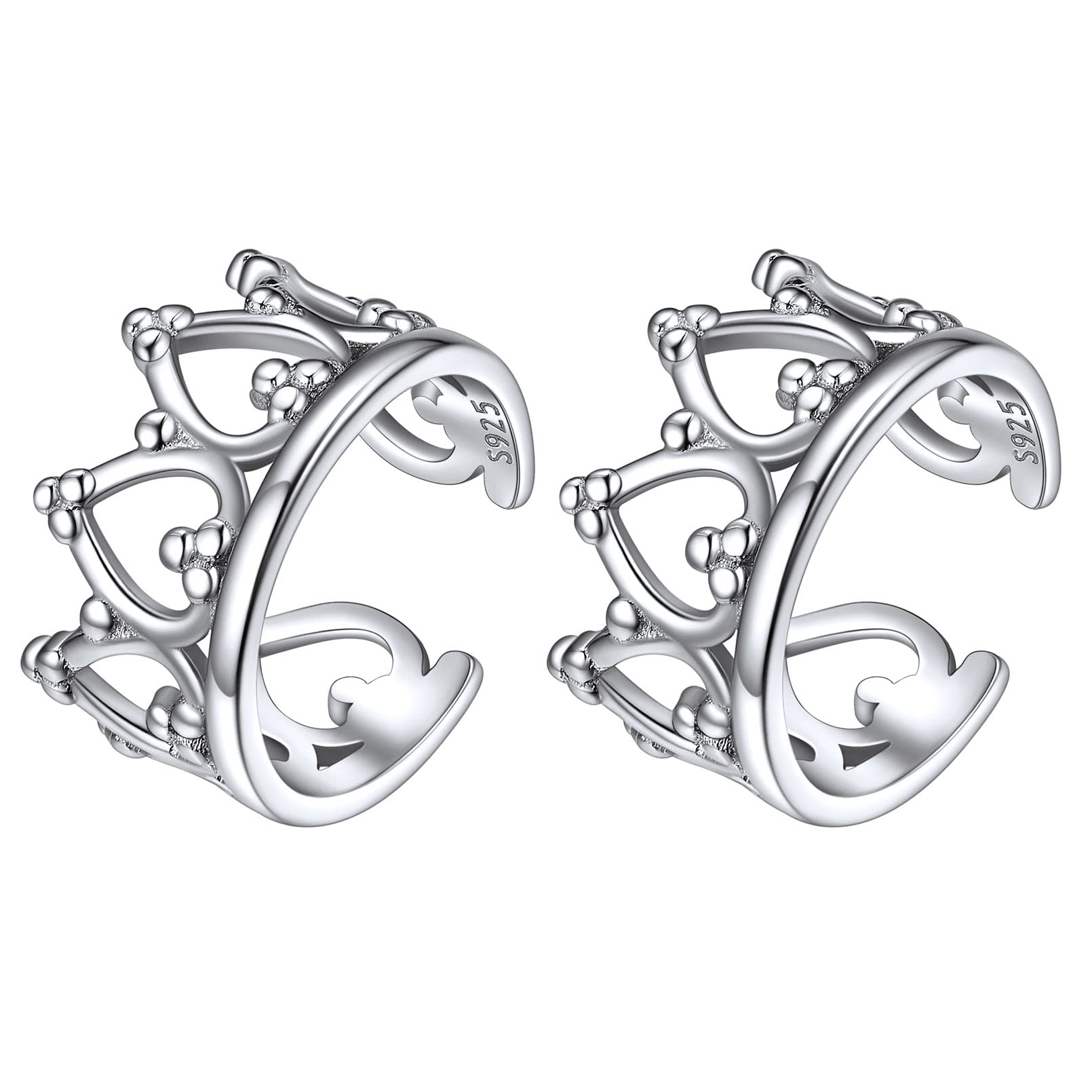 ChicSilver 925 Sterling Silver Non-Piercing Clip-On Ear Cuff Earrings for Women - Cartilage Hoop Earrings with Gift Box - Perfect for Parties, Weddings & Everyday Wear