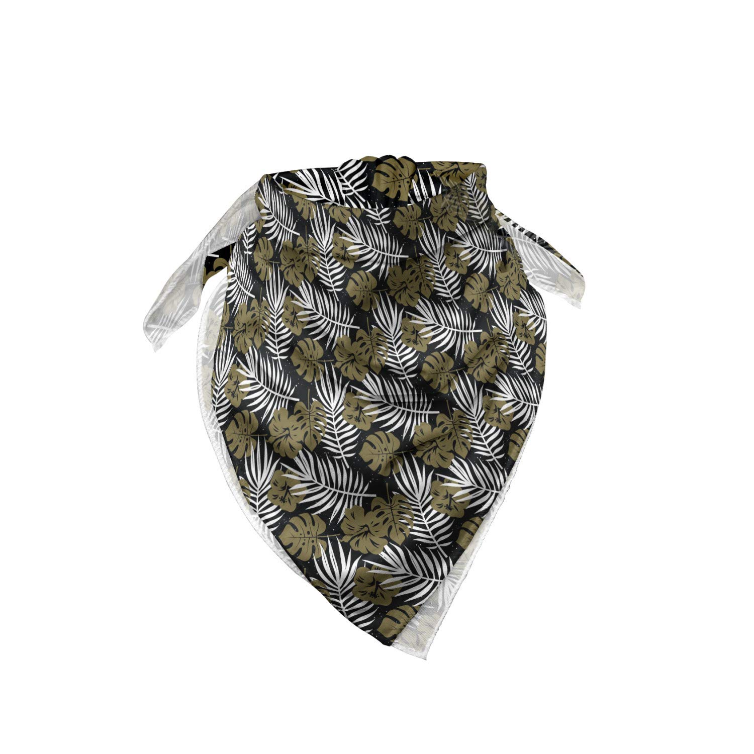 Ambesonne Aloha Bandana - Tropical Foliage & Dot Pattern Unisex Head Scarf & Neck Tie for Beach, Summer & Outdoor Activities